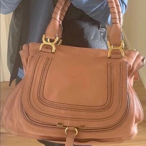 Chloe Marcie leather rosy tan satchel bag - authentic!